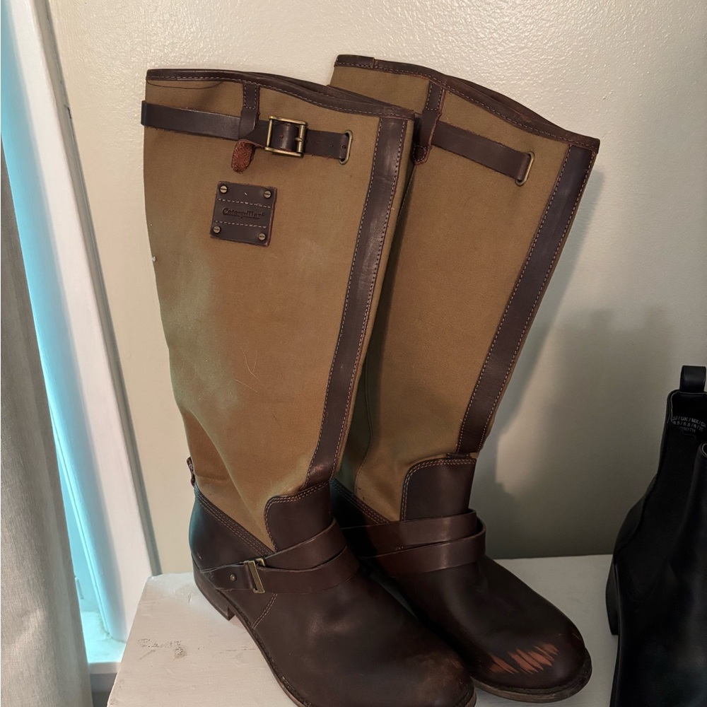 Caterpillar Brown and Tan Heeled Boots